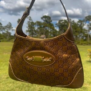 Gucci Gold Monogram Shoulder Bag